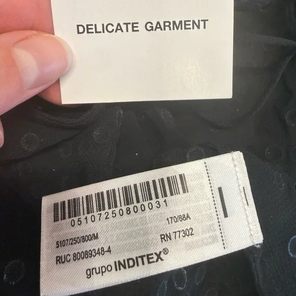 ZARA Sheer Studded Lace-Up Back Camisole Top Black | Sexy Night Out Party Top M - Picture 6 of 7